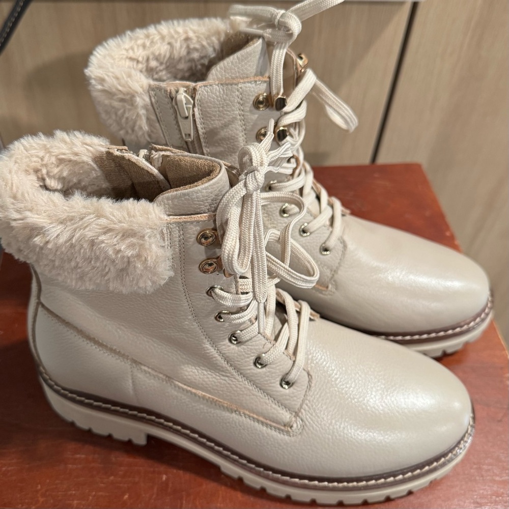 New Alberto Torresi Leather fur-lined shearing boots 40 9